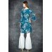 MOSAIC BLUE CHIFFON PRINTED SHIRT & GHARARA PANT SUIT