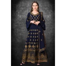 NAVY BLAZER BLUE ANARKALI FROCK STYLE DRESS