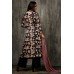 Black Floral Printed Dress Indian Jacket Suit