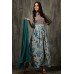 Grey Printed Anarkali Frock Party Wear Dress