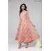 GORGEOUS PEACH FLORAL PRINTED GEORGETTE READY MADE PARTY DRESS