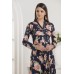 NAVY BLUE & CORAL FLORAL LONG PRINTED SEASONABLE READY MADE SUIT