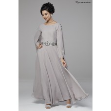 GREY SILVER INDIAN STYLE FLARED MAXI 