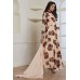 PEACH PRINTED LONG BUTTON READY MADE FROCK STYLE DRESS