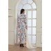 WHITE FOLIAGE PRINTED LONG READY MADE DRESS