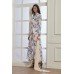 WHITE FOLIAGE PRINTED LONG READY MADE DRESS