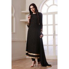 ELEGANT BLACK DESIGNER STRAIGHT CUT READY MADE INDIAN SUIT