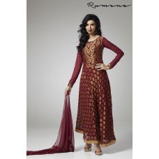 RUST FLARED STYLE VISCOSE FABRIC READY MADE INDIAN STYLE EID DRESS