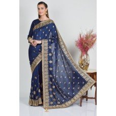 Royal Blue Classic Indian Readymade Saree