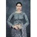Dark Grey Embroidered Fancy Pakistani Saree
