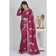 Plum Designer Party Wear Saree