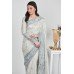 Light Grey Designer Wedding Saree