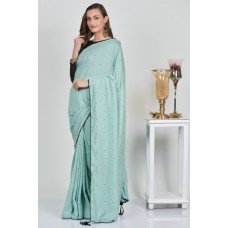 Mint & Black Readymade Indian Casual Saree