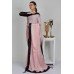 Light Pink & Black Satin Georgette Indian Saree