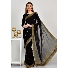 Elegant Black Festive Saree