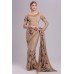 ZIDCS-215 DARK BEIGE DESIGNER PARTY WEAR INDIAN SARI