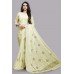 ZIDCS-220 OFF WHITE ETHNIC INDIAN WEDDING WEAR SAREE