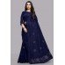 ZIDCS-221 STUNNING NAVY BLUE HEAVY THREAD WORK READYMADE SAREE