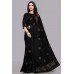 ZIDCS-222 BLACK DESIGNER EMBROIDERED WEDDING SAREE