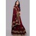 ZIDCS-227 MAROON INDIAN WEDDING BRIDAL READYMADE SAREE