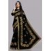 ZIDCS-228 BLACK PAKISTANI DESIGNER WEDDING SAREE