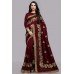 ZIDCS-227 MAROON INDIAN WEDDING BRIDAL READYMADE SAREE