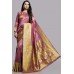 ROSE PINK & GOLD BANARASI READYMADE EVENING PARTY WEAR SAREE