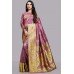 ROSE PINK & GOLD BANARASI READYMADE EVENING PARTY WEAR SAREE