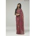ROSE PINK DESIGNER SAREE WITH BLACK GOLD BROCADE BLOUSE