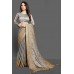 ASH GREY & GOLD INDIAN DESIGNER SAREE