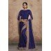 ZIDC-403 EGYPTIAN BLUE THREAD DIAMANTE EMBROIDERED INDIAN SAREE