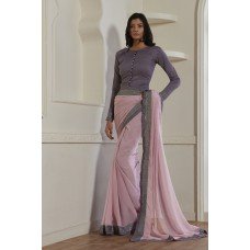 ZIDC-416 LILAC GREY READY MADE PARTY WEAR SAREE