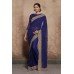 ZIDC-403 EGYPTIAN BLUE THREAD DIAMANTE EMBROIDERED INDIAN SAREE