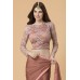 ROSE PINK GEORGETTE HEAVY EMBROIDERED BLOUSE WEDDING SAREE