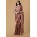 ROSE PINK GEORGETTE HEAVY EMBROIDERED BLOUSE WEDDING SAREE