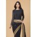 ZIDC-309 ELEGANT BLACK GEORGETTE INDIAN READY MADE SAREE