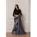 ZIDC-408 DASHING NEW BLACK AND GREY PRINTED GEORGETTE READY TO WEAR SAREE