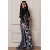 ZIDC-408 DASHING NEW BLACK AND GREY PRINTED GEORGETTE READY TO WEAR SAREE