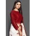 FLAMED SCARLET & OFF WHITE DESIGNER PARTY READYMADE SAREE