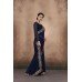 ZIDC-457 STUNNING NAVY BLUE GEORGETTE PARTY WEAR INDIAN SAREE