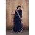 ZIDC-457 STUNNING NAVY BLUE GEORGETTE PARTY WEAR INDIAN SAREE