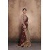 ZIDC-456 DUSTY GOLD AND MAROON HEAVY GEORGETTE READY MADE ASIAN WEDDING SAREE