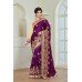 ZIDC-455 PURPLE SILK EMBELLISHED READY MADE WEDDING WEAR SAREE