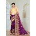 ZIDC-455 PURPLE SILK EMBELLISHED READY MADE WEDDING WEAR SAREE