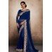 ZIDC-457 STUNNING NAVY BLUE GEORGETTE PARTY WEAR INDIAN SAREE