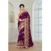 ZIDC-455 PURPLE SILK EMBELLISHED READY MADE WEDDING WEAR SAREE