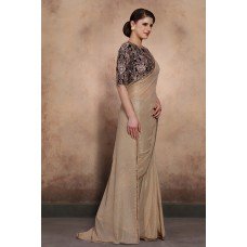 ZIDC-451 STUNNING GOLD AND BROCADE BLOUSE DESIGNER SAREE