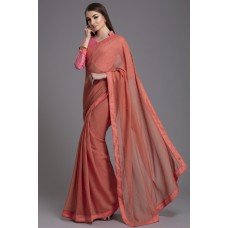 CARROT PINK PARTY WEDDING SAREE