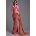 CARROT PINK PARTY WEDDING SAREE