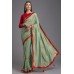 ZIDC-410 PISTA GREEN AND RED BRIDESMAID WEDDING SAREE